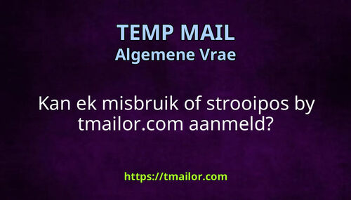Kan ek misbruik of strooipos by tmailorcom aanmeld