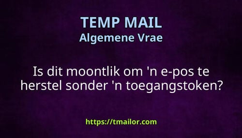 Is dit moontlik om n e-pos te herstel sonder n toegangstoken