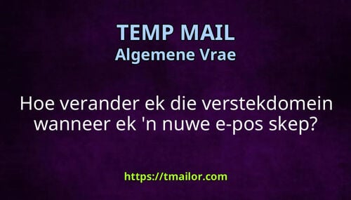 Hoe verander ek die verstekdomein wanneer ek n nuwe e-pos skep