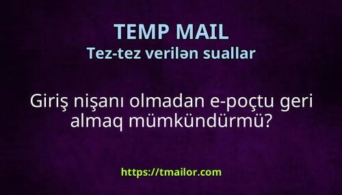 Giriş nişanı olmadan e-poçtu geri almaq mümkündürmü