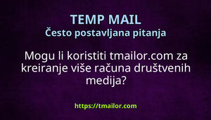Mogu li koristiti tmailorcom za kreiranje više računa društvenih medija