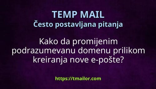 Kako da promijenim podrazumevanu domenu prilikom kreiranja nove e-pošte