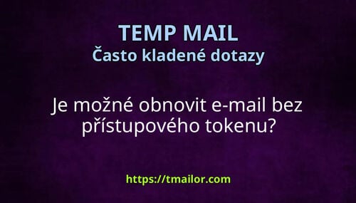 Je možné obnovit e-mail bez přístupového tokenu