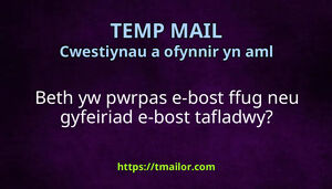 Beth yw pwrpas e-bost ffug neu gyfeiriad e-bost tafladwy