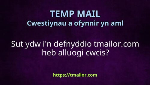Sut ydw in defnyddio tmailorcom heb alluogi cwcis