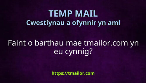 Faint o barthau mae tmailorcom yn eu cynnig