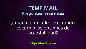 tmailorcom admite el modo oscuro o las opciones de accesibilidad
