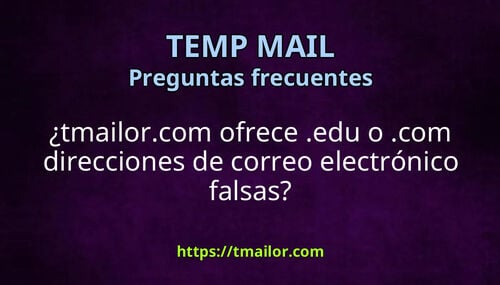 tmailorcom ofrece edu o com direcciones de correo electrónico falsas