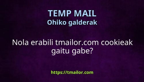 Nola erabili tmailorcom cookieak gaitu gabe