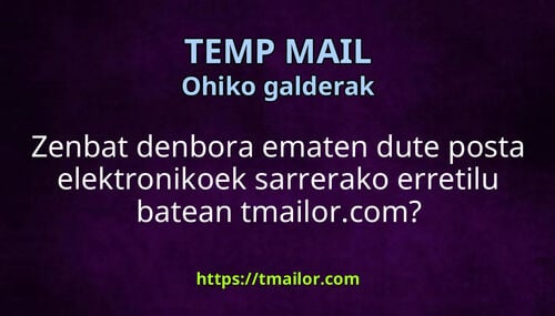 Zenbat denbora ematen dute posta elektronikoek sarrerako erretilu batean tmailorcom