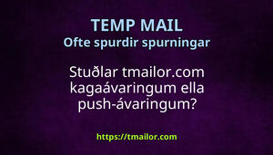 Stuðlar tmailorcom kagaávaringum ella push-ávaringum