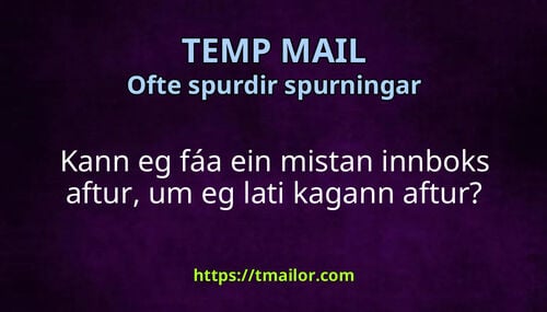 Kann eg fáa ein mistan innboks aftur um eg lati kagann aftur