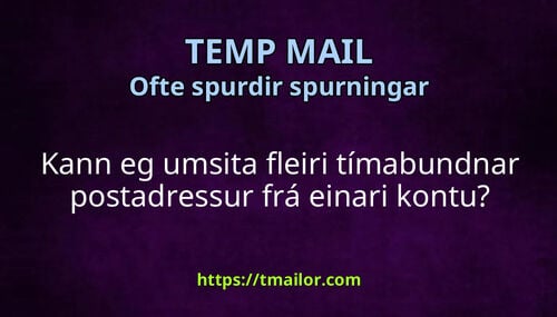 Kann eg umsita fleiri tímabundnar postadressur frá einari kontu