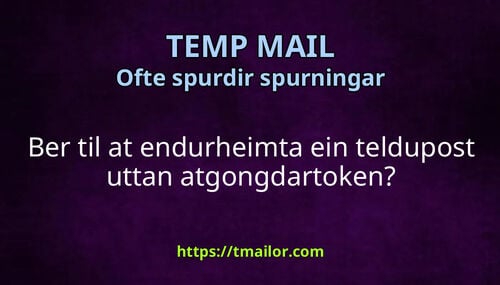 Ber til at endurheimta ein teldupost uttan atgongdartoken