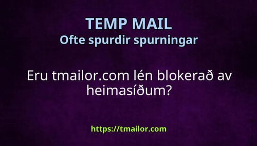 Eru tmailorcom lén blokerað av heimasíðum