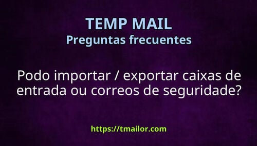 Podo importar exportar caixas de entrada ou correos de seguridade