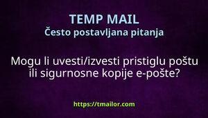 Mogu li uvestiizvesti pristiglu poštu ili sigurnosne kopije e-pošte