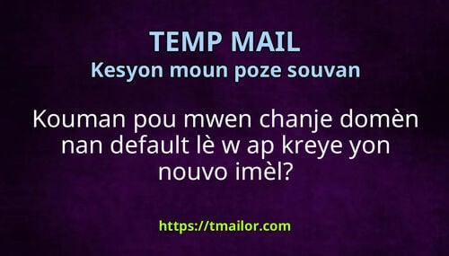 Kouman pou mwen chanje domèn nan default lè w ap kreye yon nouvo imèl