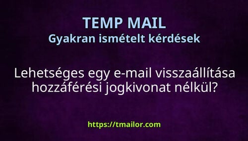 Lehetséges egy e-mail visszaállítása hozzáférési jogkivonat nélkül