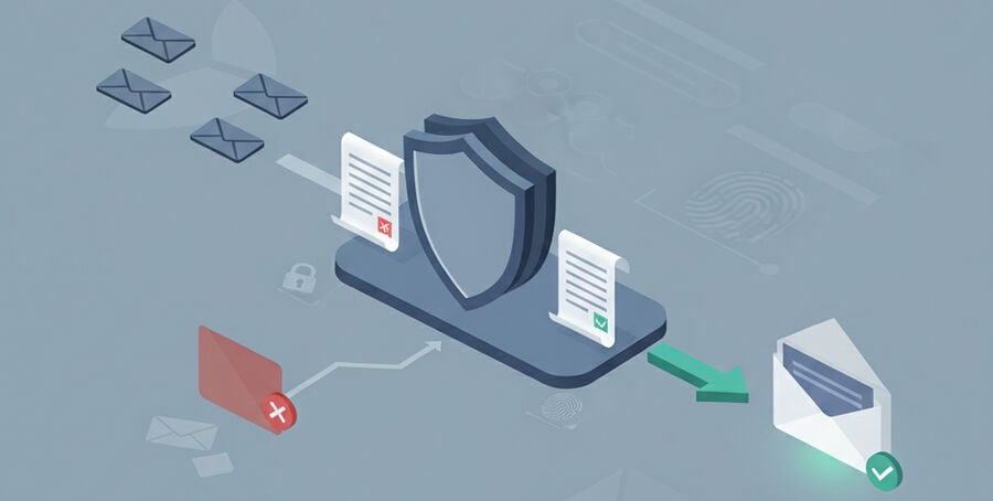Vector security gateway filtering OTP emails in a fintech environment