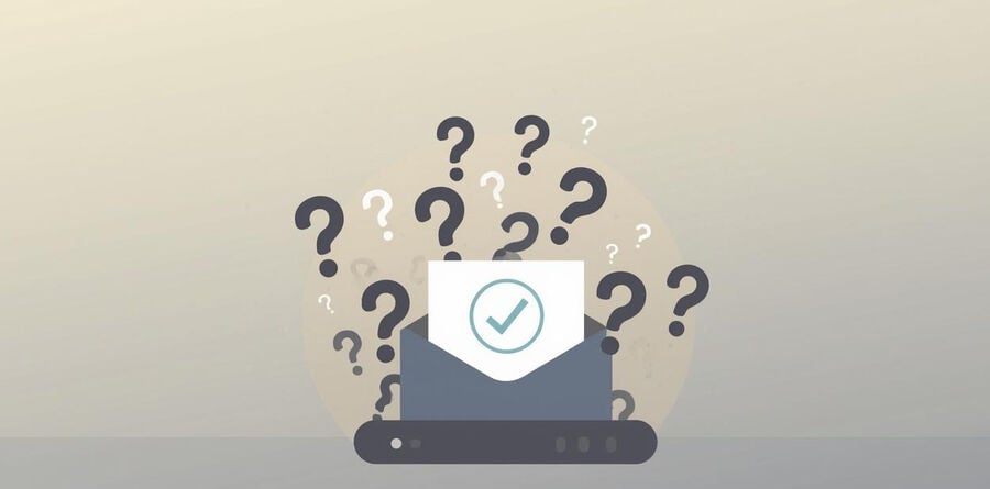 A stack of question marks and a quick-answer card, evoking concise clarifications about tokens, visibility windows, and attachments.