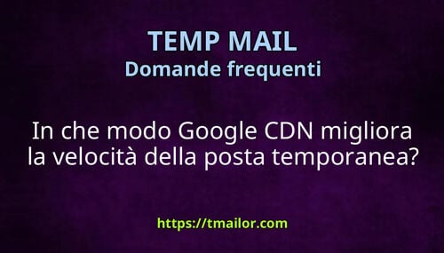 In che modo Google CDN migliora la velocità della posta temporanea