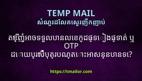 តខញអចទទលបនលខកដផទងផទត ឬ OTP ដយបរសបតរបណតអសននបនទ