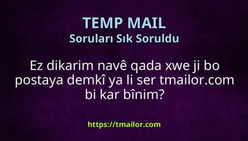 Ez dikarim navê qada xwe ji bo postaya demkî ya li ser tmailorcom bi kar bînim