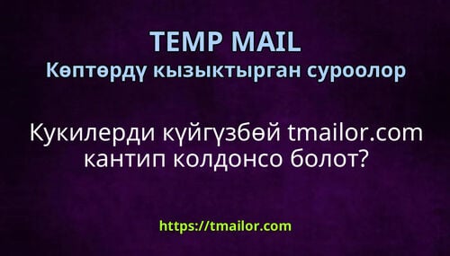 Кукилерди күйгүзбөй tmailorcom кантип колдонсо болот