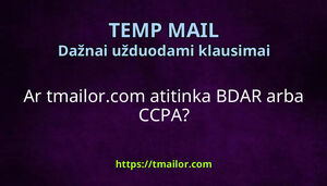 Ar tmailorcom atitinka BDAR arba CCPA
