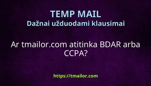 Ar tmailorcom atitinka BDAR arba CCPA