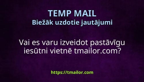 Vai es varu izveidot pastāvīgu iesūtni vietnē tmailorcom