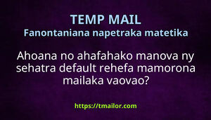 Ahoana no ahafahako manova ny sehatra default rehefa mamorona mailaka vaovao