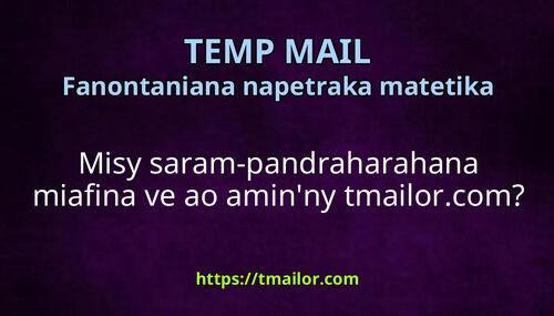 Misy saram-pandraharahana miafina ve ao aminny tmailorcom