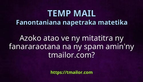 Azoko atao ve ny mitatitra ny fanararaotana na ny spam aminny tmailorcom