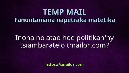 Inona no atao hoe politikanny tsiambaratelo tmailorcom