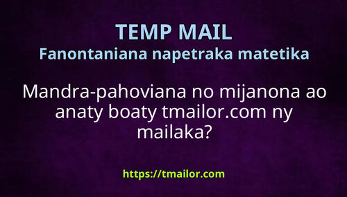 Mandra-pahoviana no mijanona ao anaty boaty tmailorcom ny mailaka