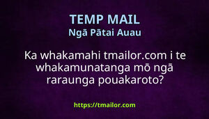 Ka whakamahi tmailorcom i te whakamunatanga mō ngā raraunga pouakaroto