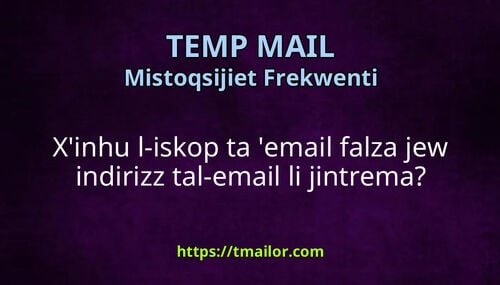 Xinhu l-iskop ta email falza jew indirizz tal-email li jintrema
