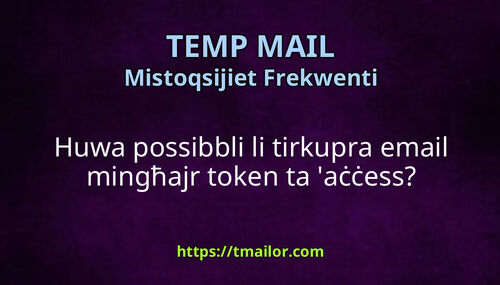 Huwa possibbli li tirkupra email mingħajr token ta aċċess