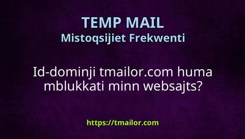 Id-dominji tmailorcom huma mblukkati minn websajts