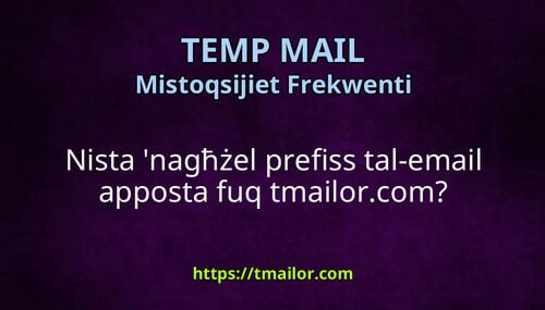 Nista nagħżel prefiss tal-email apposta fuq tmailorcom