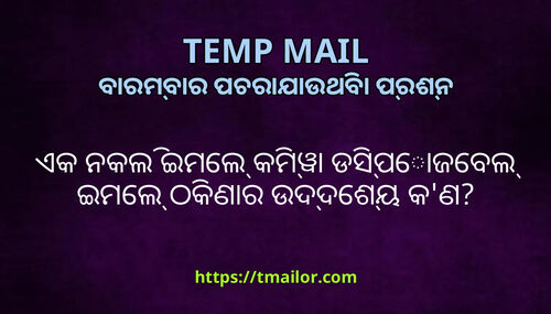 ଏକ ନକଲ ଇମଲ କମୱ ଡସପଜବଲ ଇମଲ ଠକଣର ଉଦଦଶୟ କଣ