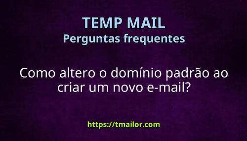 Como altero o domínio padrão ao criar um novo e-mail