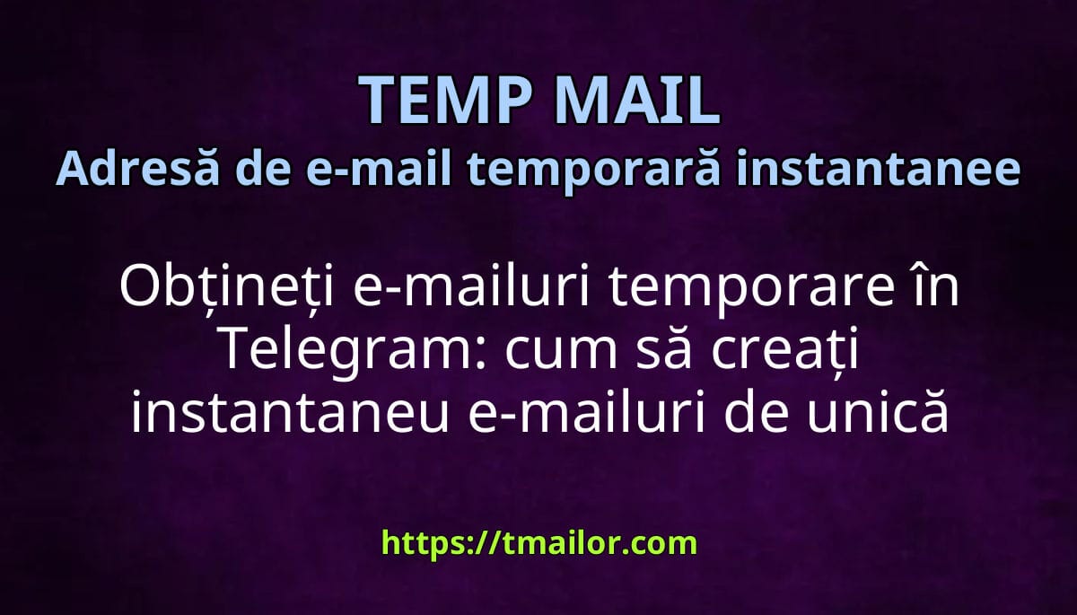 Primește corespondență temporară în Telegram: Cum să creezi instantaneu ...