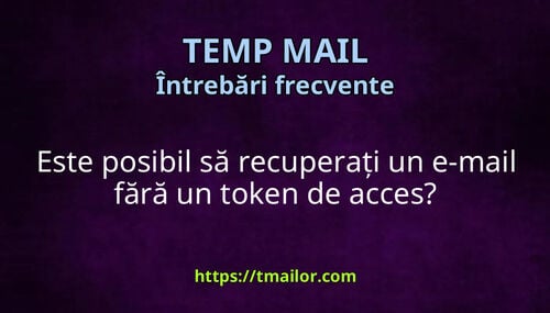Este posibil să recuperați un e-mail fără un token de acces