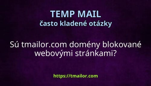 Sú tmailorcom domény blokované webovými stránkami