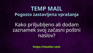 Kako priljubljeno ali dodam zaznamek svoj začasni poštni naslov