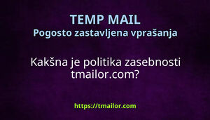 Kakšna je politika zasebnosti tmailorcom