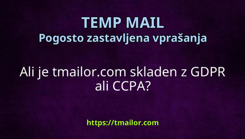 Ali je tmailorcom skladen z GDPR ali CCPA